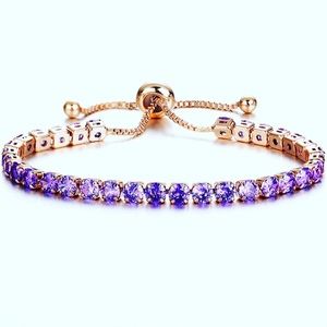 Beautiful Rose Gold with Purple Zirconia Bracelet